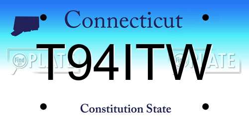 T94ITW Connecticut License Plate