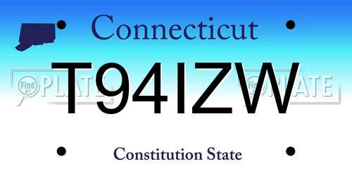 T94IZW Connecticut License Plate