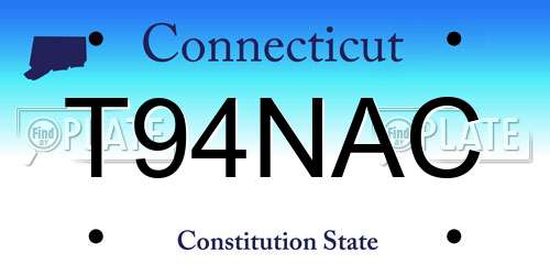 T94NAC Connecticut License Plate