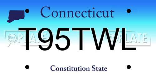 T95TWL Connecticut License Plate
