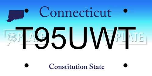T95UWT Connecticut License Plate