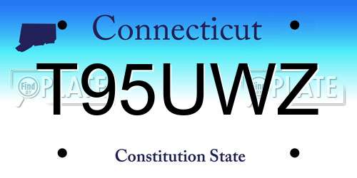 T95UWZ Connecticut License Plate