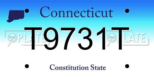 T9731T Connecticut License Plate