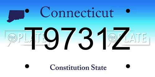 T9731Z Connecticut License Plate