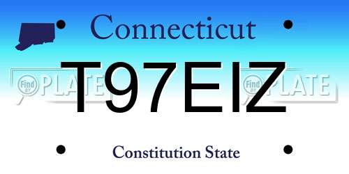 T97EIZ Connecticut License Plate