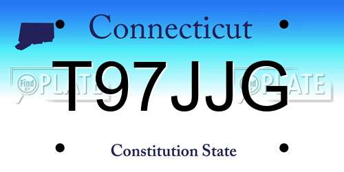 T97JJG Connecticut License Plate