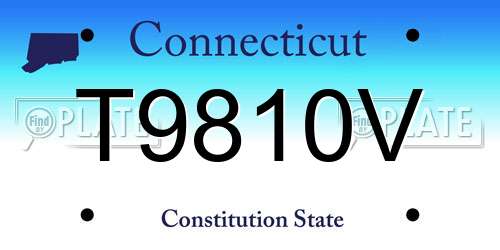 T9810V Connecticut License Plate