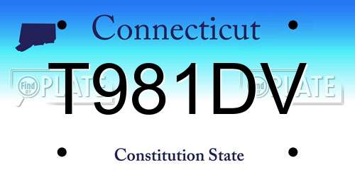 T981DV Connecticut License Plate