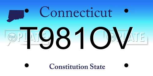 T981OV Connecticut License Plate