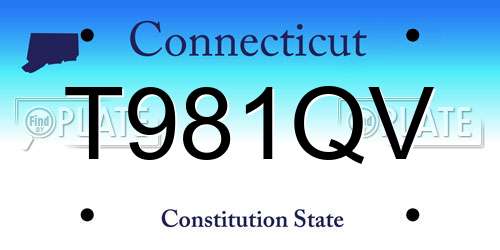 T981QV Connecticut License Plate
