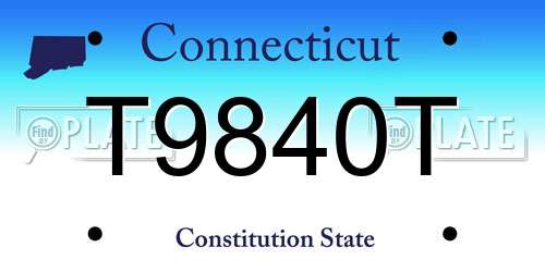 T9840T Connecticut License Plate