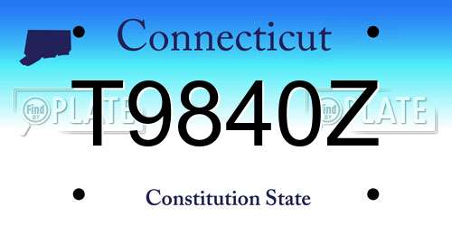T9840Z Connecticut License Plate