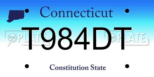 T984DT Connecticut License Plate
