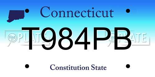 T984PB Connecticut License Plate