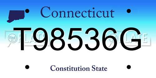 T98536G Connecticut License Plate