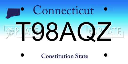 T98AQZ Connecticut License Plate