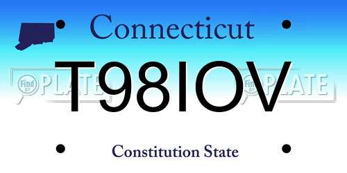 T98IOV Connecticut License Plate