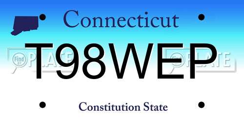 T98WEP Connecticut License Plate