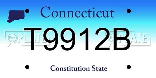 T9912B Connecticut License Plate