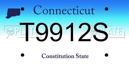 T9912S Connecticut License Plate