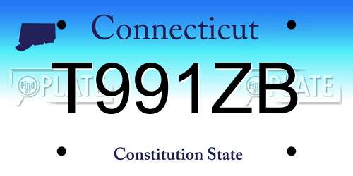 T991ZB Connecticut License Plate