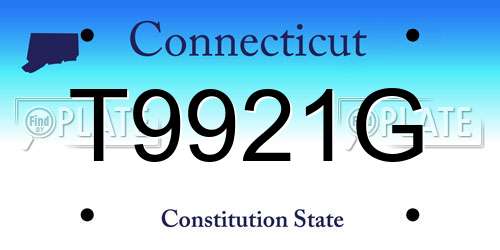 T9921G Connecticut License Plate