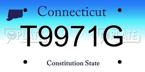 T9971G Connecticut License Plate