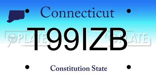 T99IZB Connecticut License Plate