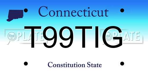 T99TIG Connecticut License Plate