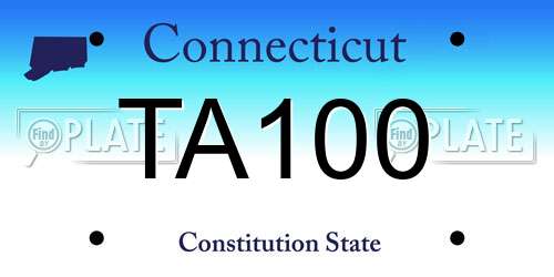 TA100 Connecticut License Plate