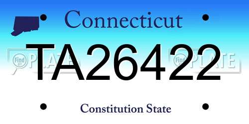TA26422 Connecticut License Plate