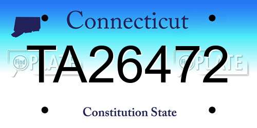 TA26472 Connecticut License Plate