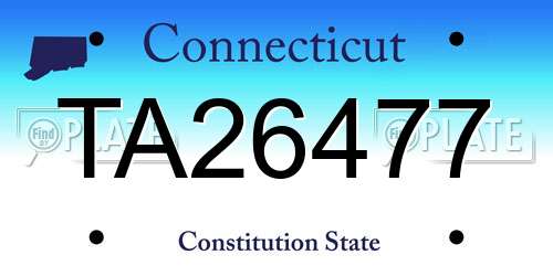 TA26477 Connecticut License Plate