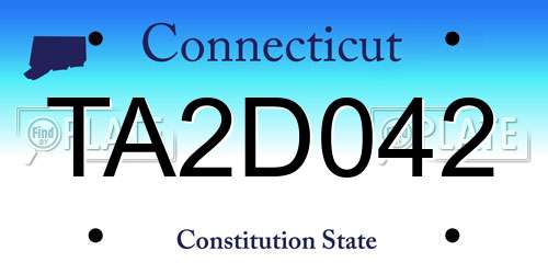 TA2D042 Connecticut License Plate