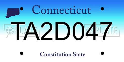 TA2D047 Connecticut License Plate