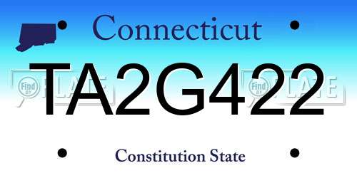 TA2G422 Connecticut License Plate