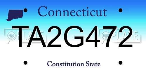 TA2G472 Connecticut License Plate
