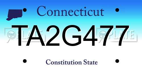 TA2G477 Connecticut License Plate