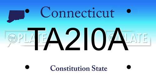 TA2I0A Connecticut License Plate