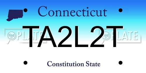 TA2L2T Connecticut License Plate