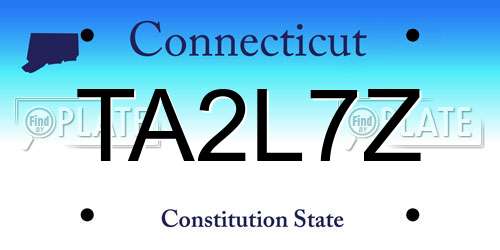 TA2L7Z Connecticut License Plate