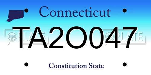 TA2O047 Connecticut License Plate