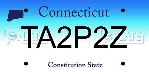 TA2P2Z Connecticut License Plate