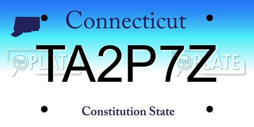 TA2P7Z Connecticut License Plate
