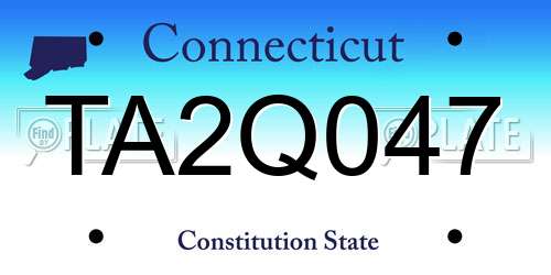 TA2Q047 Connecticut License Plate