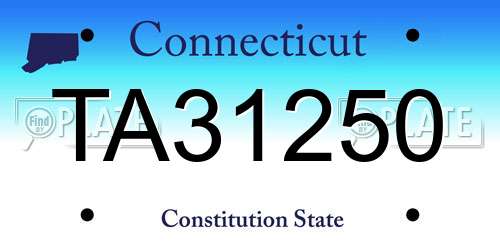 TA31250 Connecticut License Plate