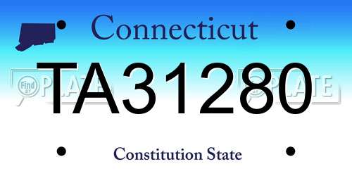 TA31280 Connecticut License Plate