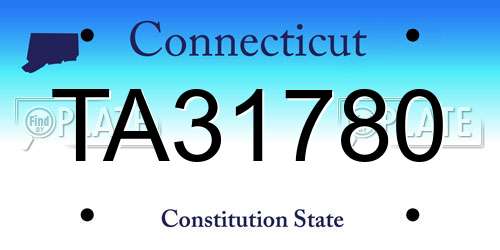 TA31780 Connecticut License Plate