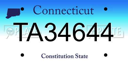 TA34644 Connecticut License Plate