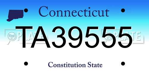 TA39555 Connecticut License Plate